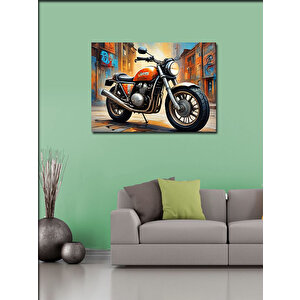 Kanvas Tablo Turuncu Chopper Motosiklet