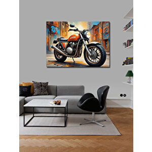 Kanvas Tablo Turuncu Chopper Motosiklet