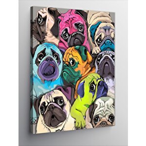 Kanvas Tablo Sevimli Pug Köpekler