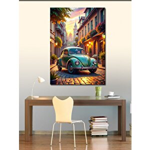 Kanvas Tablo Retro Kaplumbağa Araba 100x140 cm
