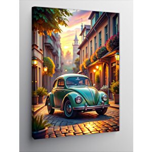 Kanvas Tablo Retro Kaplumbağa Araba