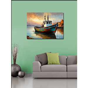 Kanvas Tablo Balıkçı Teknesi 70x100 cm