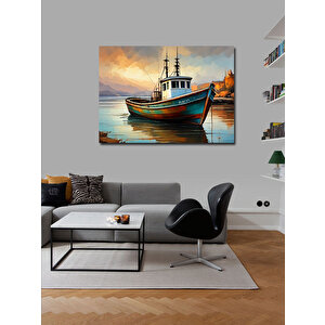 Kanvas Tablo Balıkçı Teknesi 100x140 cm