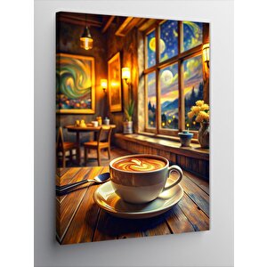Kanvas Tablo Kahve Ve Manzara 70x100 cm