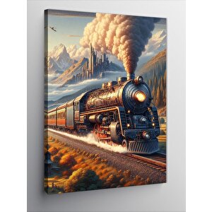 Kanvas Tablo Retro Tren Manzarası