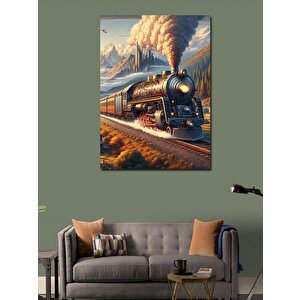 Kanvas Tablo Retro Tren Manzarası