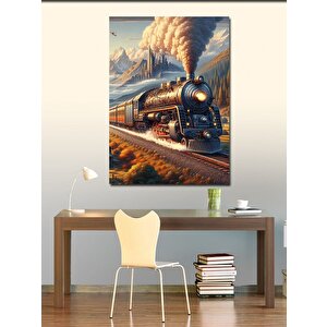 Kanvas Tablo Retro Tren Manzarası