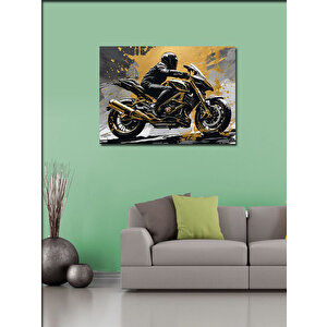 Kanvas Tablo Motosiklet Sürücüsü 70x100 cm