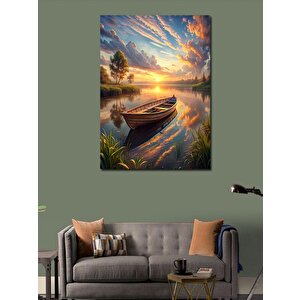 Kanvas Tablo Sandal Ve Göl Manzarası 100x140 cm