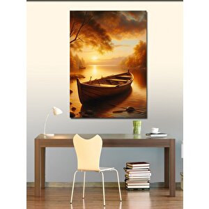 Kanvas Tablo Gün Batımı Ve Kayık 70x100 cm