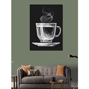 Kanvas Tablo Siyah Beyaz Çay 100x140 cm