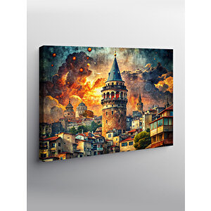 Kanvas Tablo Gün Batımı Ve Galata Kulesi 70x100 cm