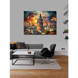 Kanvas Tablo Gün Batımı Ve Galata Kulesi 70x100 cm