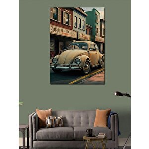 Kanvas Tablo Retro Kaplumbağa Araba 100x140 cm