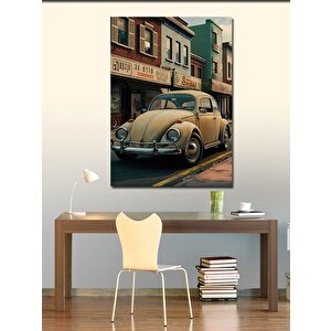 Kanvas Tablo Retro Kaplumbağa Araba 100x140 cm