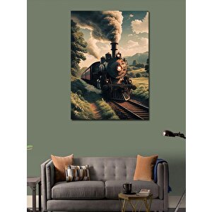 Kanvas Tablo Retro Tren