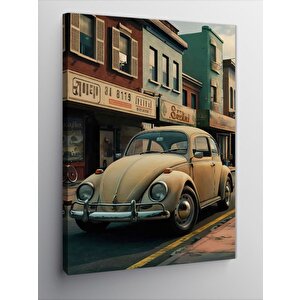 Kanvas Tablo Retro Kaplumbağa Araba