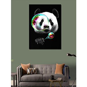 Kanvas Tablo Baloncuk Üfleyen Panda 70x100 cm