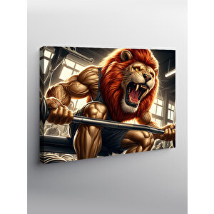 Kanvas Tablo Kaslı Aslan Gym Temalı 70x100 cm