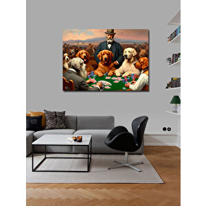 Kanvas Tablo Kart Oynayan Köpekler 100x140 cm