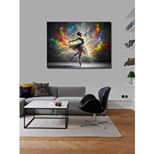 Kanvas Tablo Balerin Ve Renk Patlaması 100x140 cm