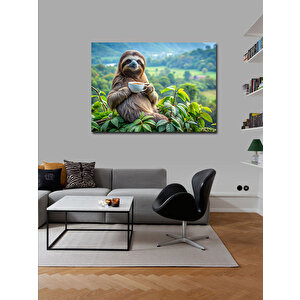Kanvas Tablo Kahve İçen Hımbıl 100x140 cm