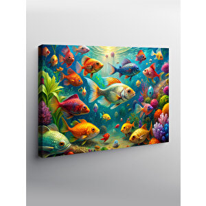 Kanvas Tablo Sudaki Balıklar 70x100 cm