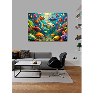 Kanvas Tablo Sudaki Balıklar 70x100 cm