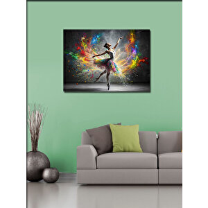 Kanvas Tablo Balerin Ve Renk Patlaması 70x100 cm