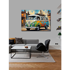 Kanvas Tablo Renkli Minibüs 100x140 cm