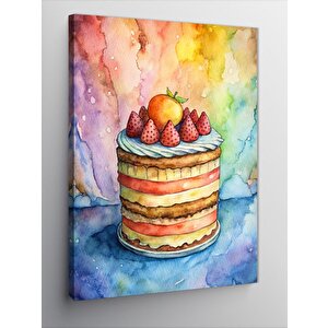 Kanvas Tablo Meyveli Pasta 70x100 cm