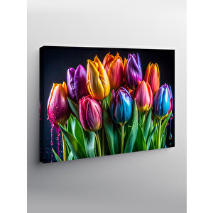 Kanvas Tablo Renkli Laleler 70x100 cm