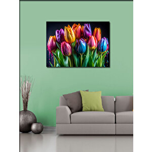 Kanvas Tablo Renkli Laleler 70x100 cm