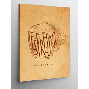 Kanvas Tablo Espresso Kahve Temalı 70x100 cm
