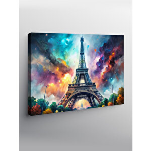 Kanvas Tablo Renkli Eyfel Kulesi 100x140 cm