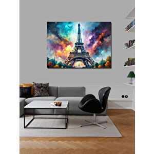 Kanvas Tablo Renkli Eyfel Kulesi 100x140 cm
