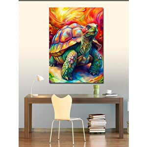 Kanvas Tablo Renkli Kaplumbağa 100x140 cm