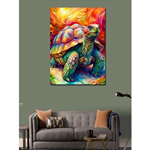 Kanvas Tablo Renkli Kaplumbağa 70x100 cm