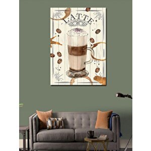 Kanvas Tablo Latte Kahve Temalı