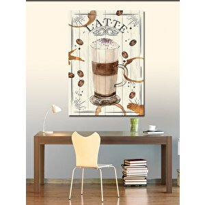 Kanvas Tablo Latte Kahve Temalı
