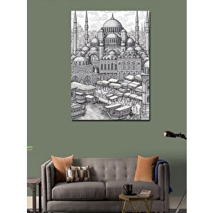 Kanvas Tablo Siyah Beyaz Tarihi Cami