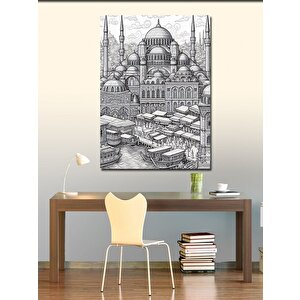Kanvas Tablo Siyah Beyaz Tarihi Cami