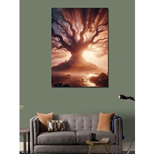 Kanvas Tablo Göldeki Büyük Ağaç 100x140 cm