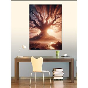 Kanvas Tablo Göldeki Büyük Ağaç 100x140 cm
