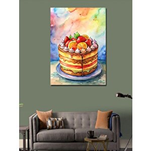 Kanvas Tablo Meyveli Pasta 100x140 cm