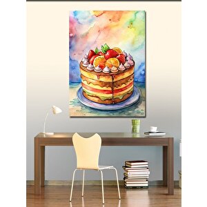 Kanvas Tablo Meyveli Pasta 100x140 cm