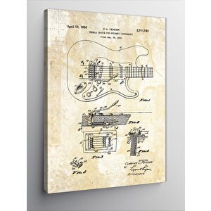 Kanvas Tablo Elektro Gitar Anatomisi 70x100 cm