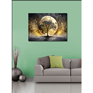 Kanvas Tablo Dolunay Ve Ağaç 70x100 cm