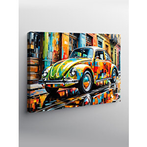 Kanvas Tablo Renkli Kaplumbağa Araba 100x140 cm