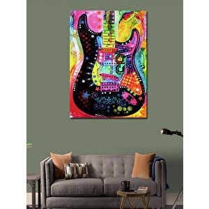 Kanvas Tablo Renkli Gitar 70x100 cm